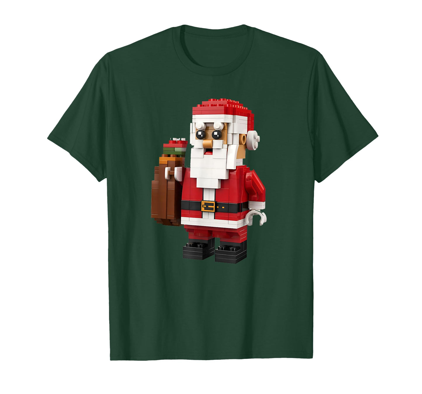 Christmas Builder Block Brick Building Santa Face Kids Boys T-Shirt