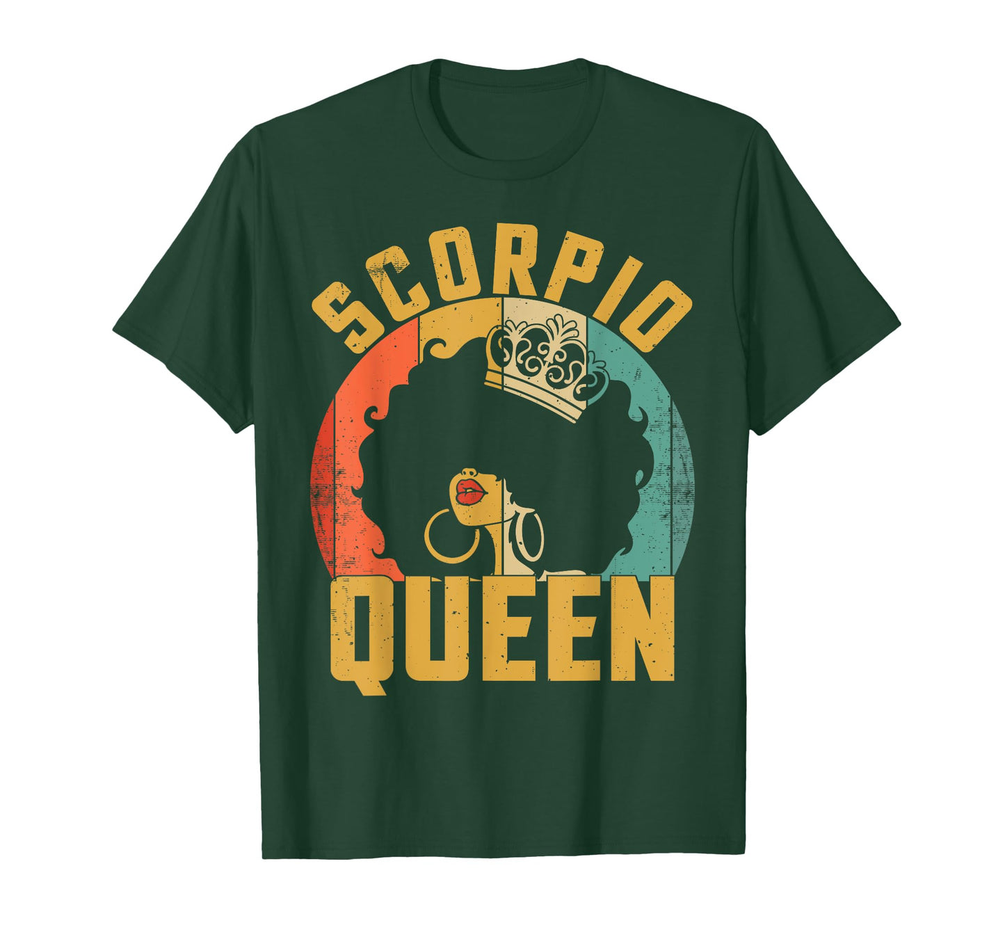 Birthday Afro Scorpio Queen African American Black Women T-Shirt
