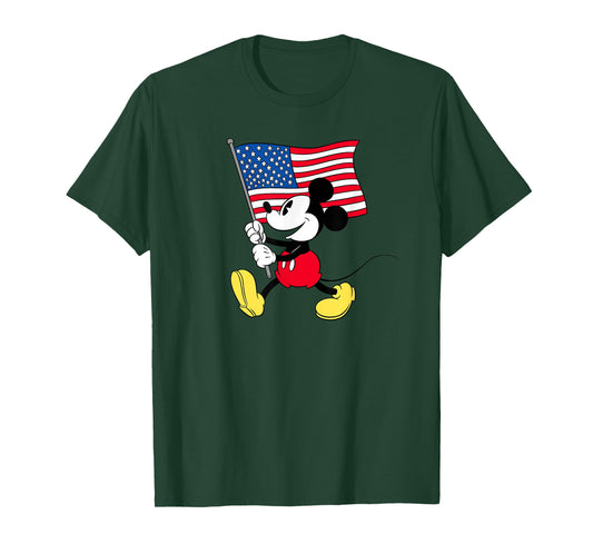 Disney Mickey Mouse Americana Flag T-Shirt Small