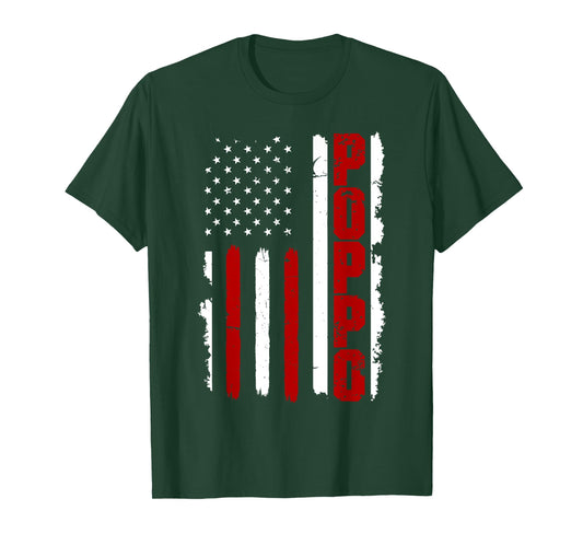 Cool American Flag, Father's day Shirt for Poppo Men T-Shirt