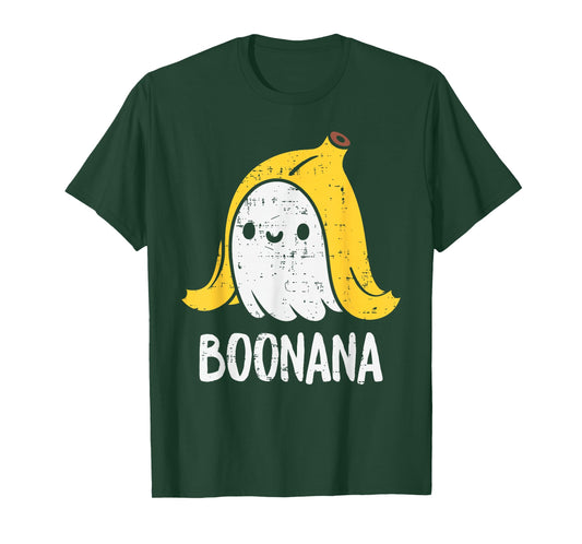 Cute Ghost Banana Halloween Costume Funny Kids Women Boonana T-Shirt