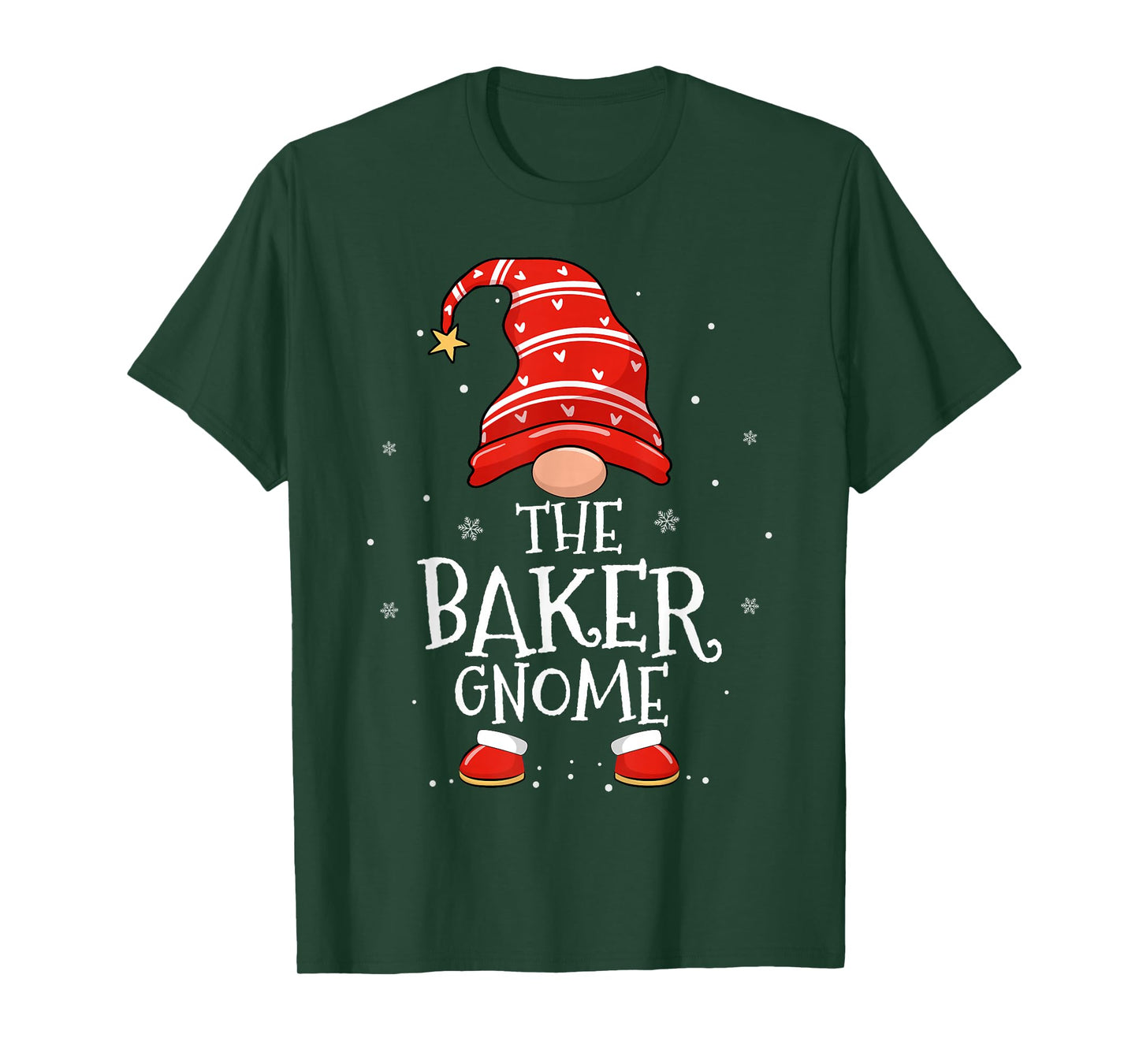 Baker Gnome Xmas Family Matching Funny Christmas Gnomes T-Shirt