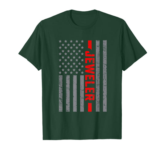 American Flag Jeweler US Flag Vintage Tee For Men Dad T-Shirt