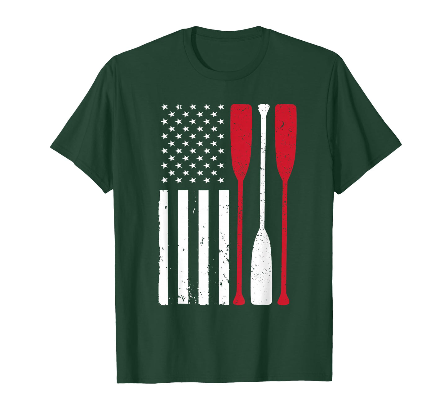 Funny Rowing Art Men Women US America Flag Coxswain Row Crew T-Shirt
