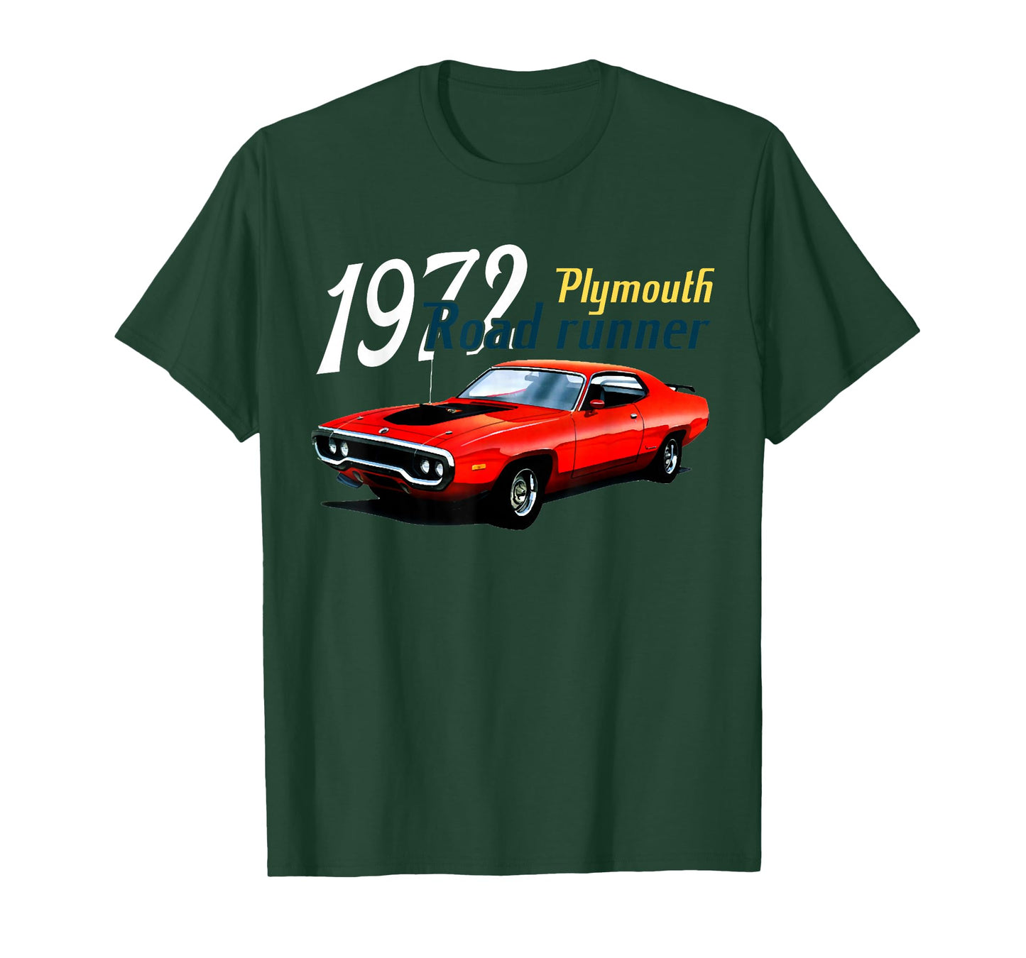 1972 72 Roadrunner Red Classic Vintage Old Car USA Flag T-Shirt