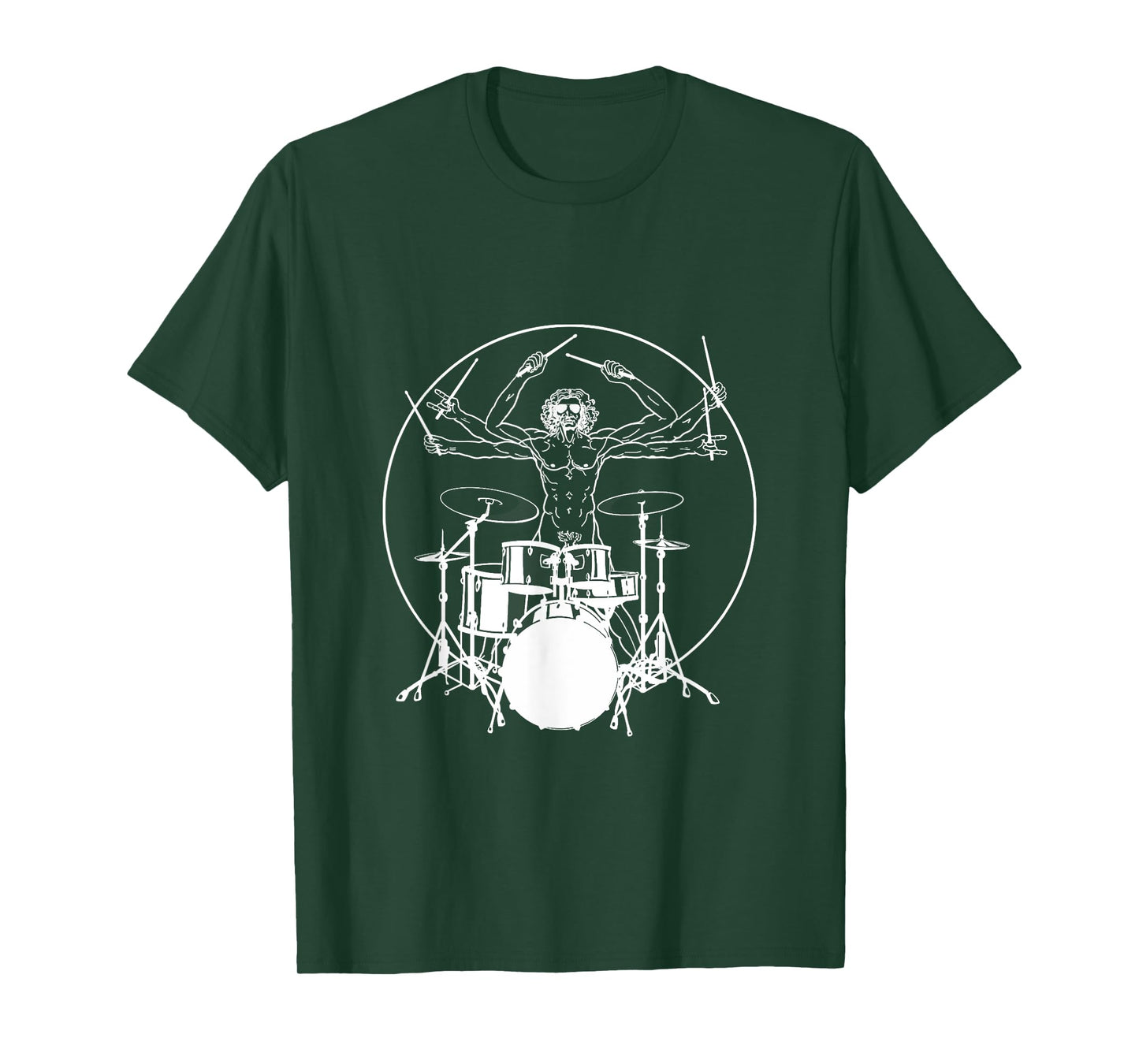 Vitruvian Man Drum Da Vinci Drummer T-Shirt
