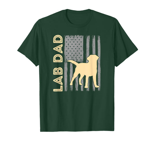 Yellow Lab Dad 4th of July Labrador Retriever T-Shirt for Men