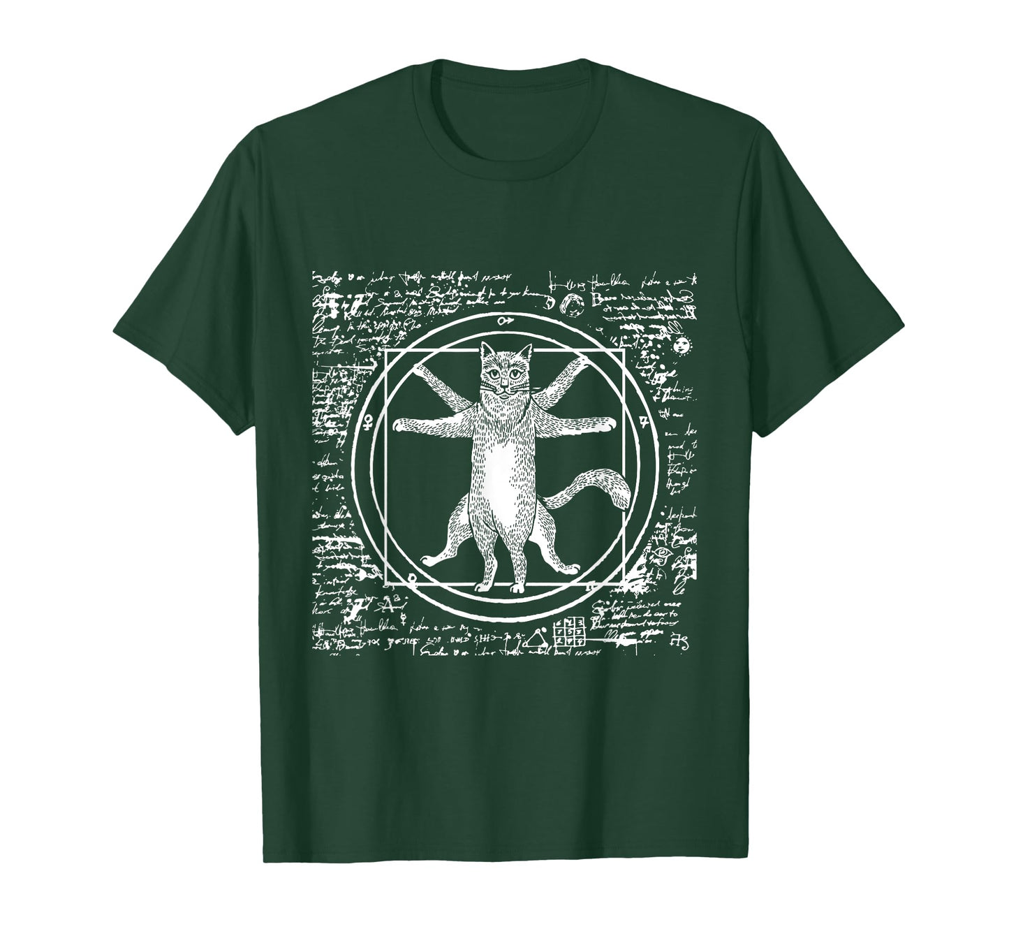 Leonardo Da Vinci Vitruvian cat lover T-Shirt