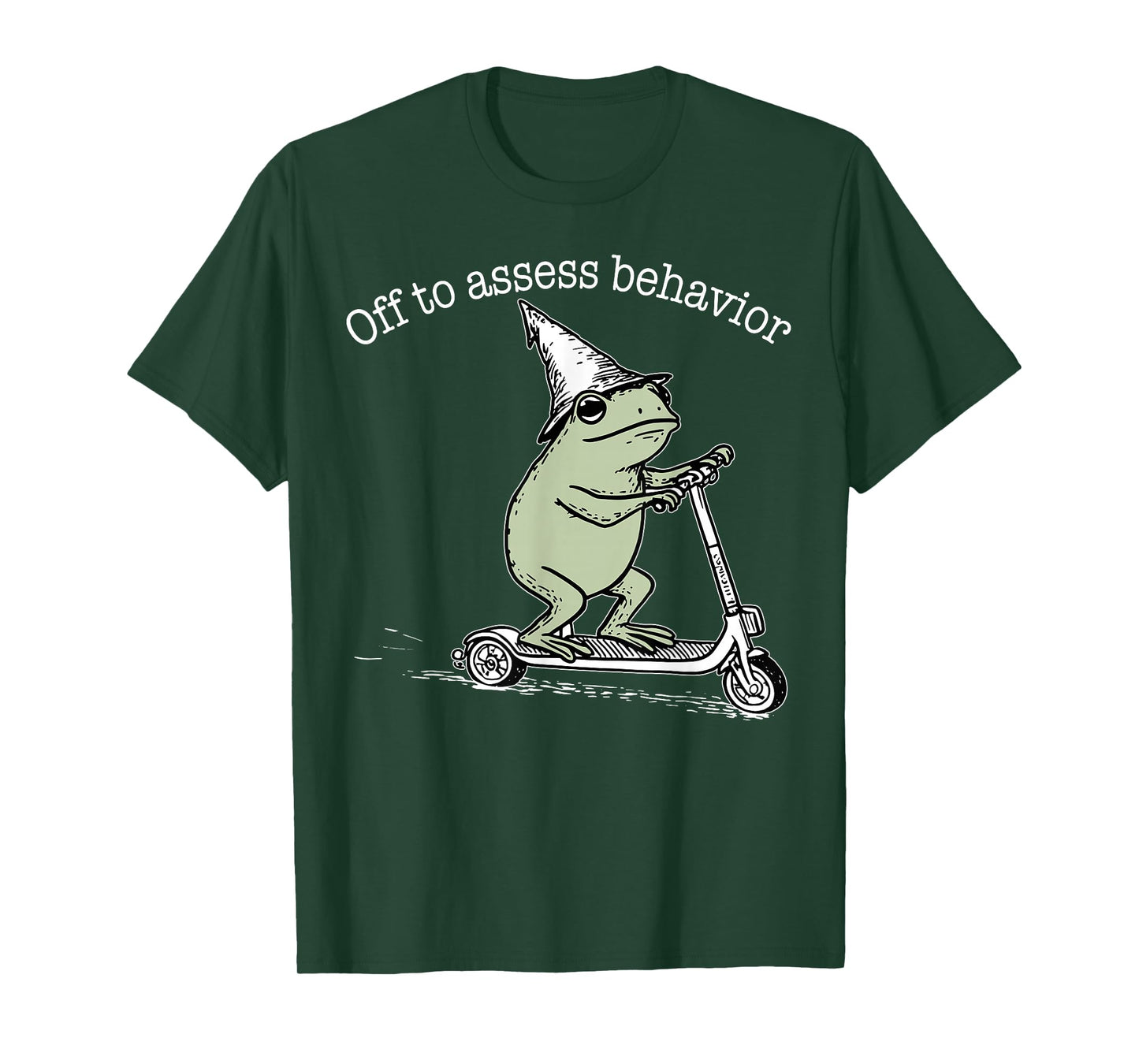 Off to Assess Behavior Analyst Funny Frog Scooter ABA T-Shirt