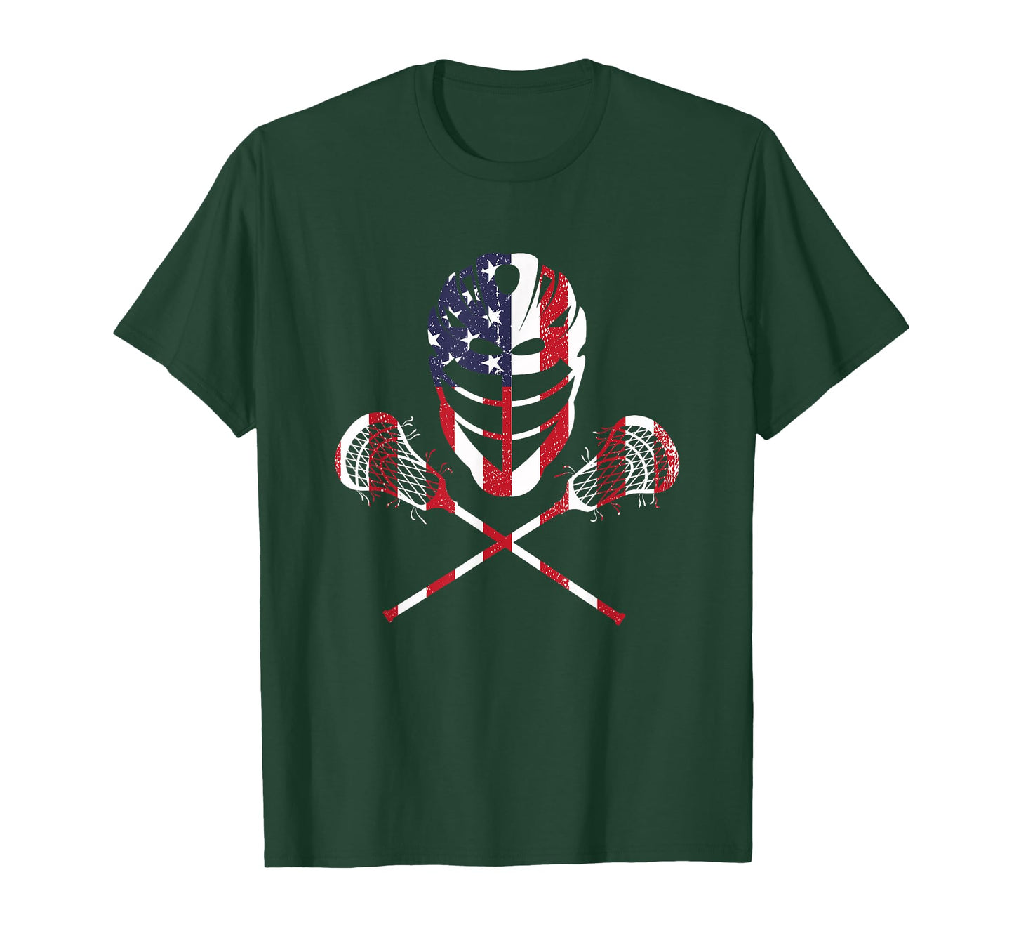 Lacrosse American Flag Lax Helmet Sticks 4th of July T-Shirt