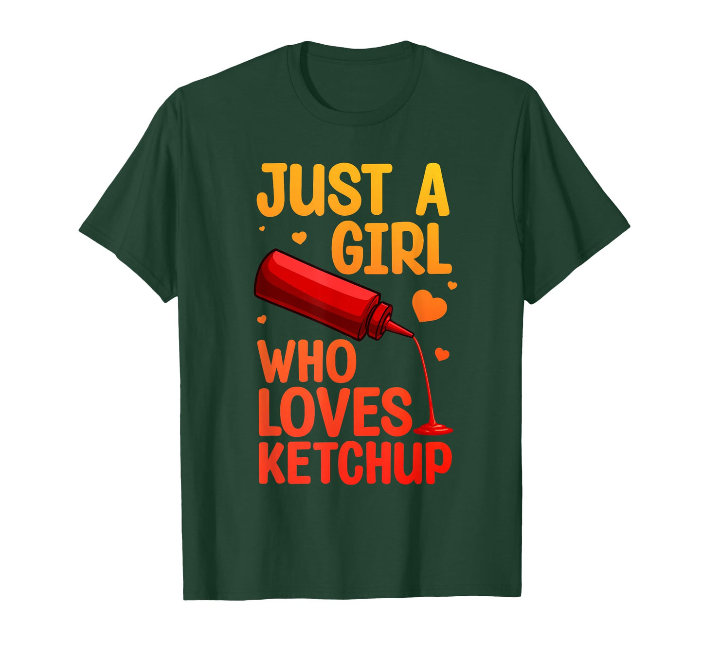Cute Ketchup Design for Women Girls Condiment Ketchup Lovers T-Shirt