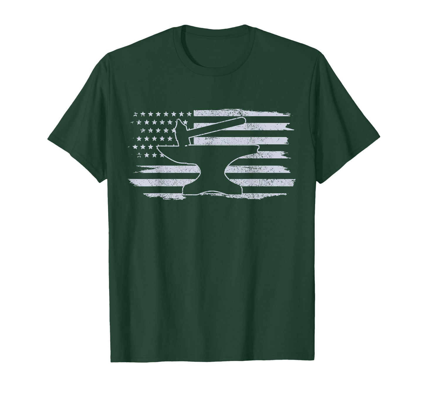 Blacksmith - Hammer Anvil USA Flag Knife Maker Steel Gift T-Shirt