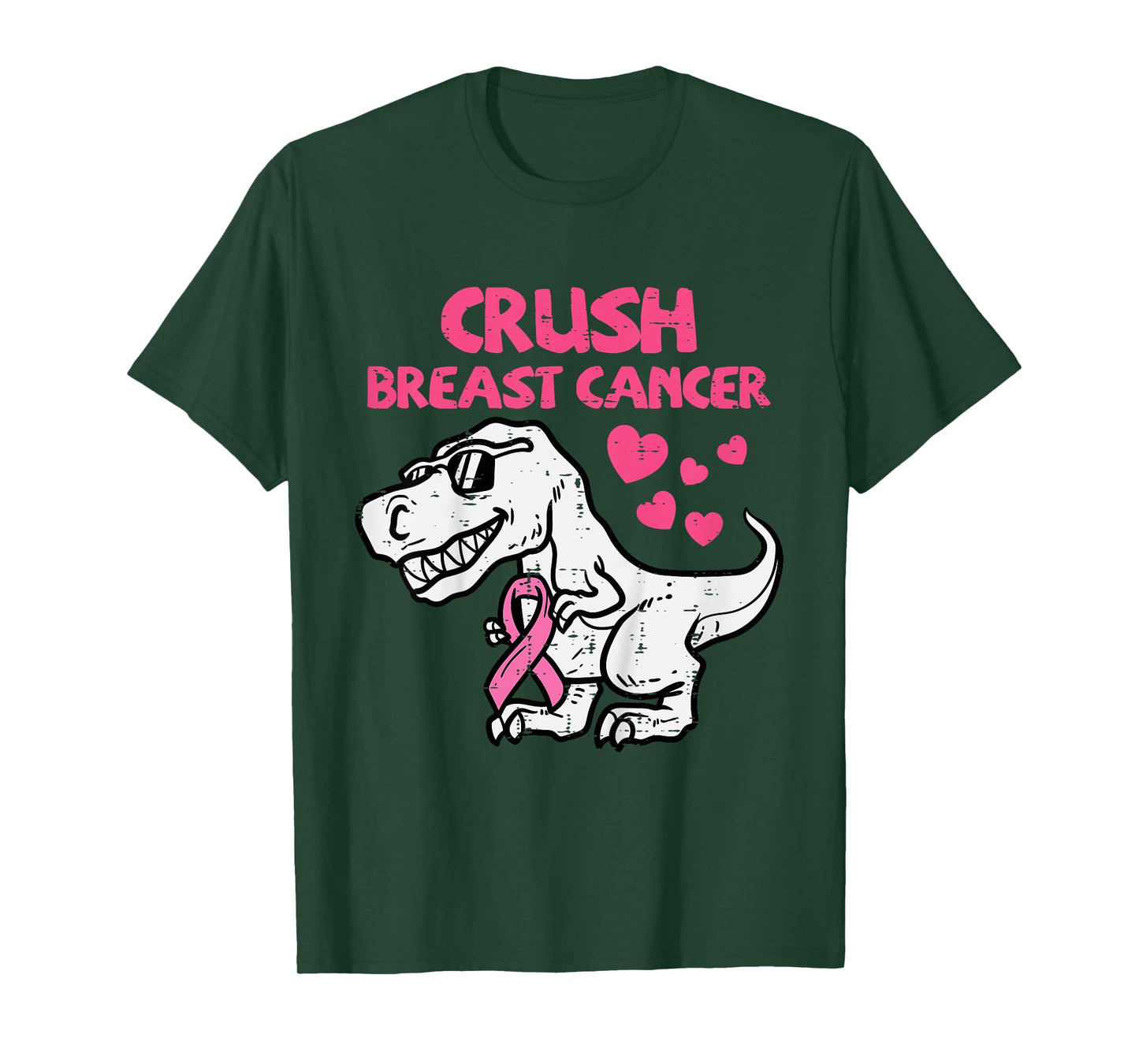 Crush Breast Cancer Trex Dino Awareness Toddler Boys Kids T-Shirt