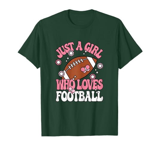 Just A Girl Who Loves Football American Football Girls Kids T-Shirt
