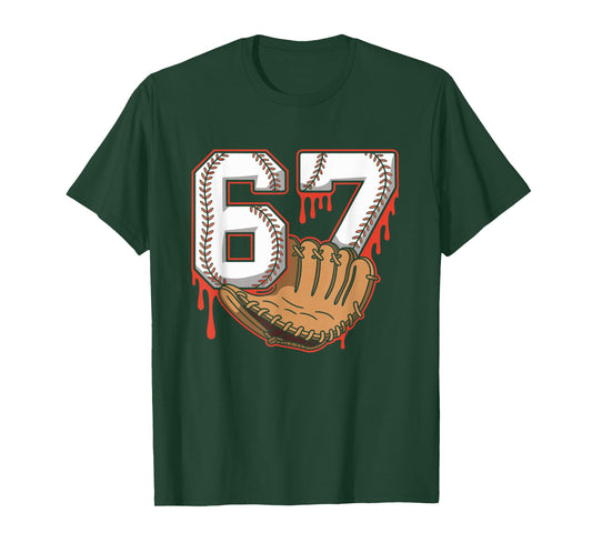 Baseball 67 Six Seven Alpha Slang 6 7 Meme Kids Teachers Boy T-Shirt