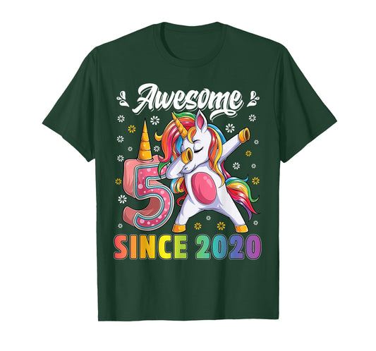 Birthday Girl Shirt 5 Years Old Unicorn 5th Bday Girls Party T-Shirt