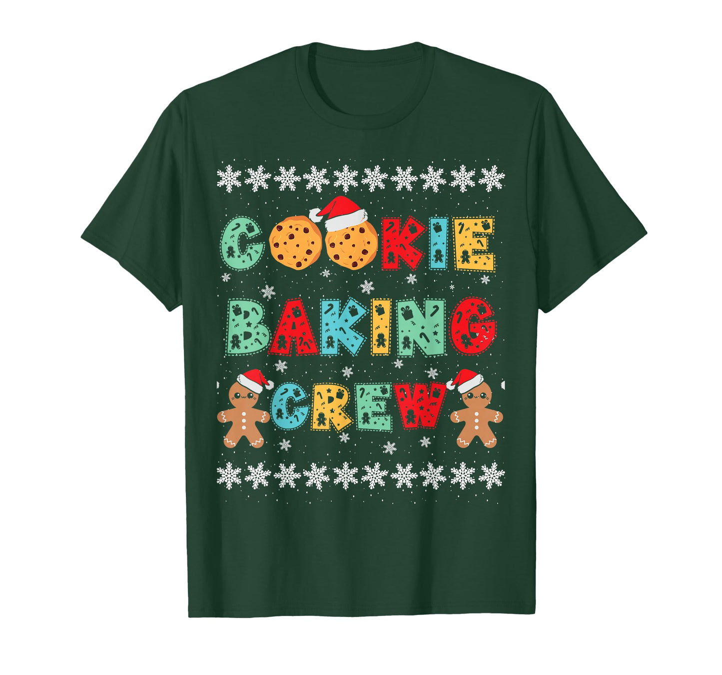 Cookie Baking Crew Gingerbread Men with Xmas Hats T-Shirt