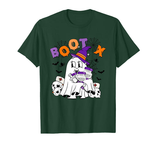 Cute Ghost BooTox Nurse Injector Halloween Plastic Surgery T-Shirt