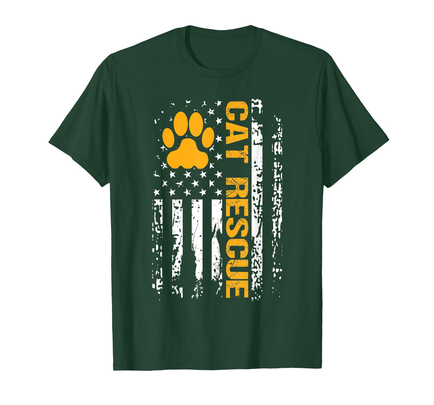 Cat Rescue Shirt American Flag Cat Shelter Cat Adoption Gift T-Shirt