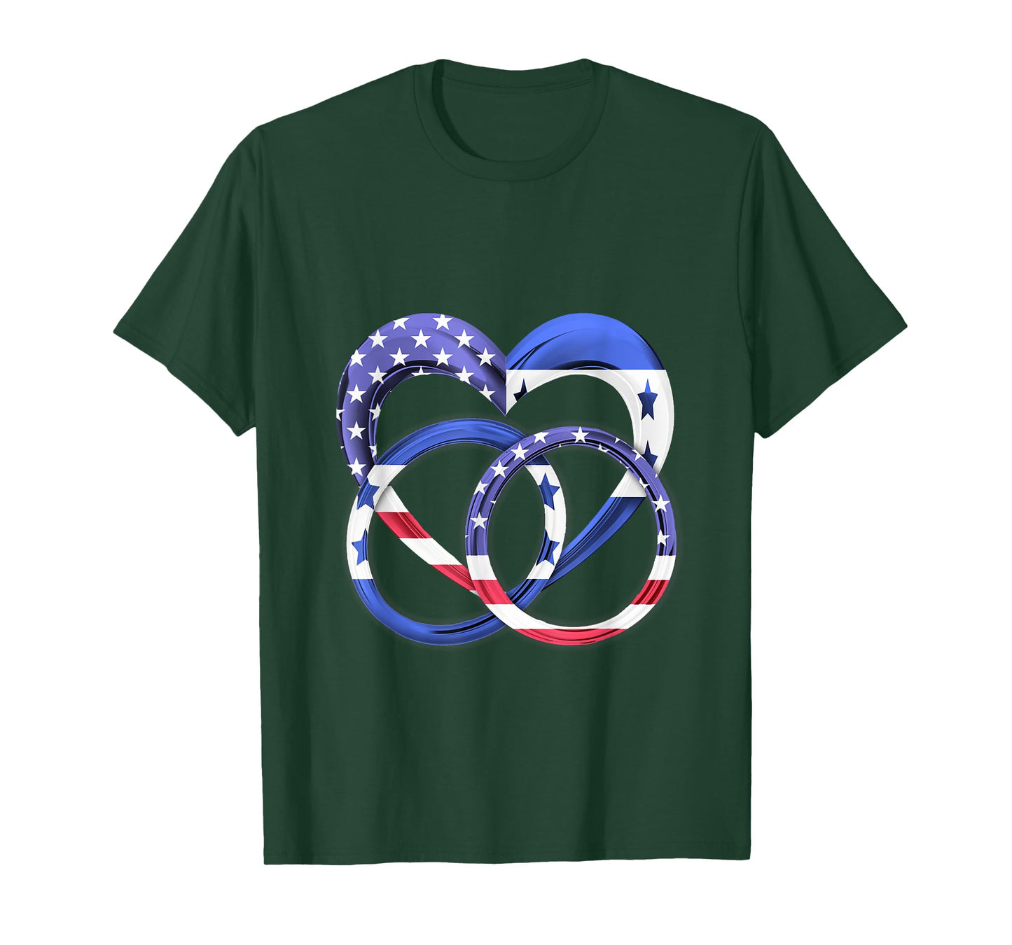 American Flag Heart Wedding Rings Marriage Honduras T-Shirt