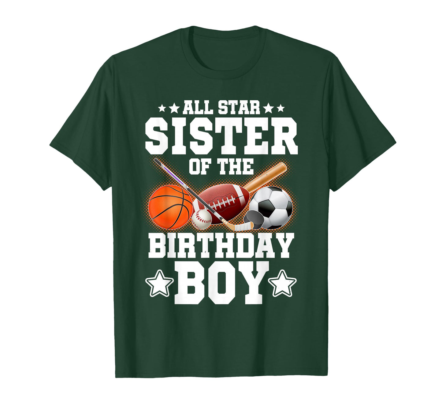 All Star Sister Of The Birthday Boy Basketball Soccer Sport T-Shirt