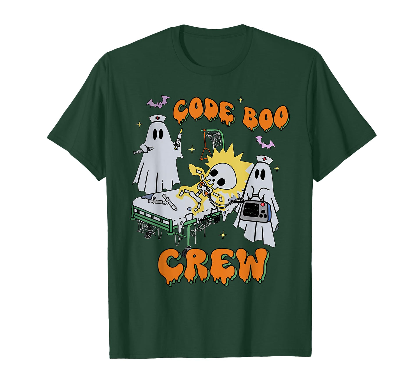 Code Boo Crew Funny Ghost Nurse Halloween Costume Nursing T-Shirt