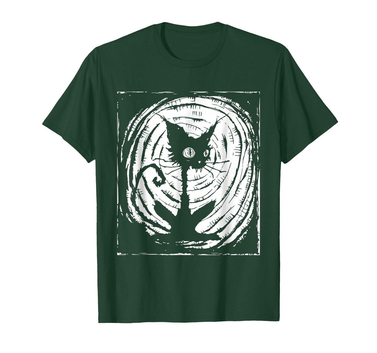 Black Cat Lazy Halloween Costume Scary Creepy T-Shirt