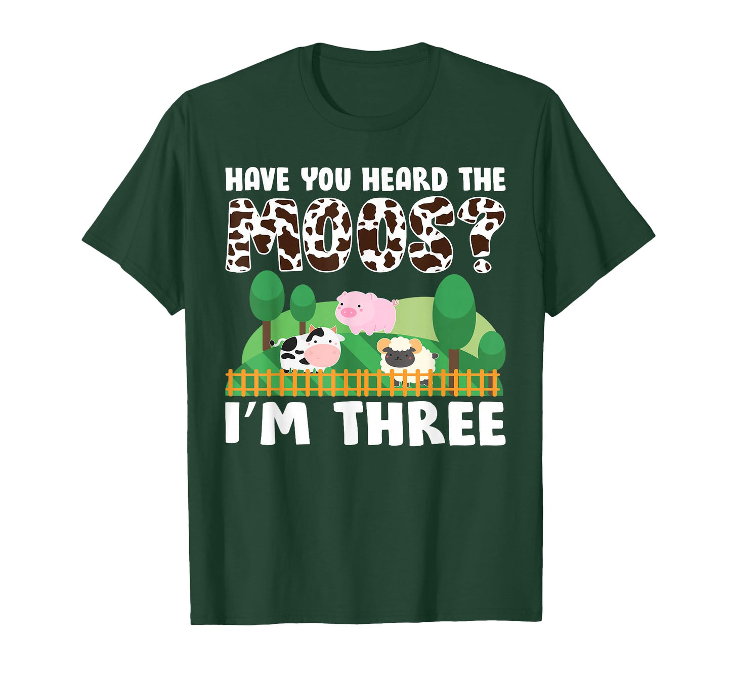 3rd Birthday 3 Year Old Farm Theme Animals Birthday Party T-Shirt