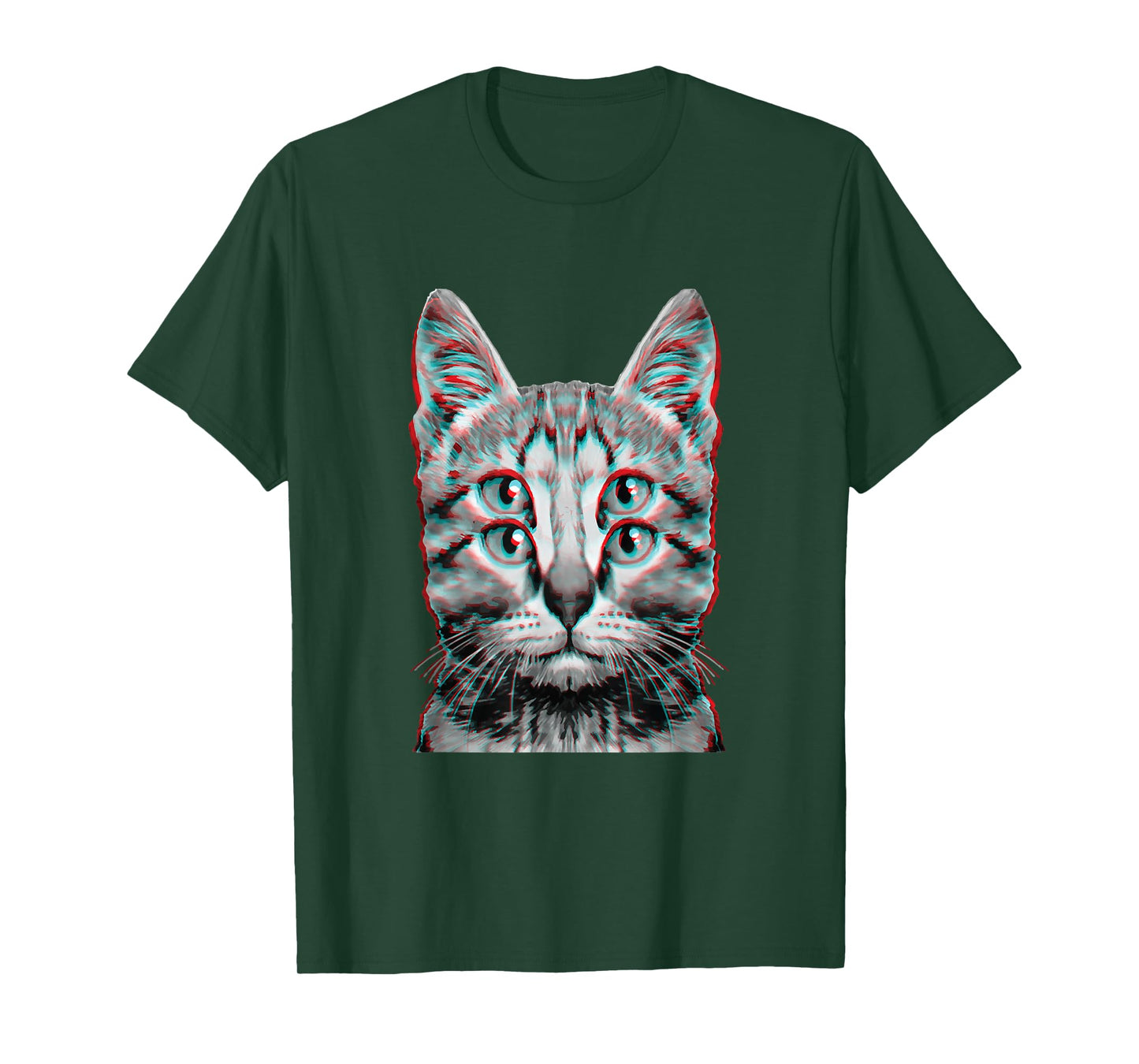 Glitch Weird Cat Kitten Optical Illusion Cat Mom Dad T-Shirt