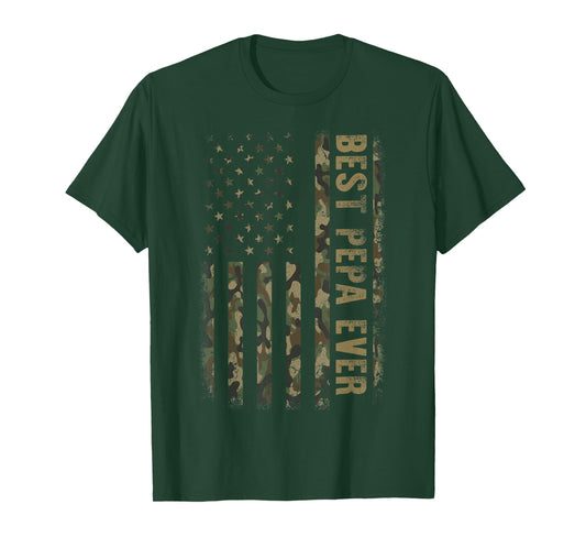Best Pepa Ever Camouflage American Flag Father's Day T-Shirt