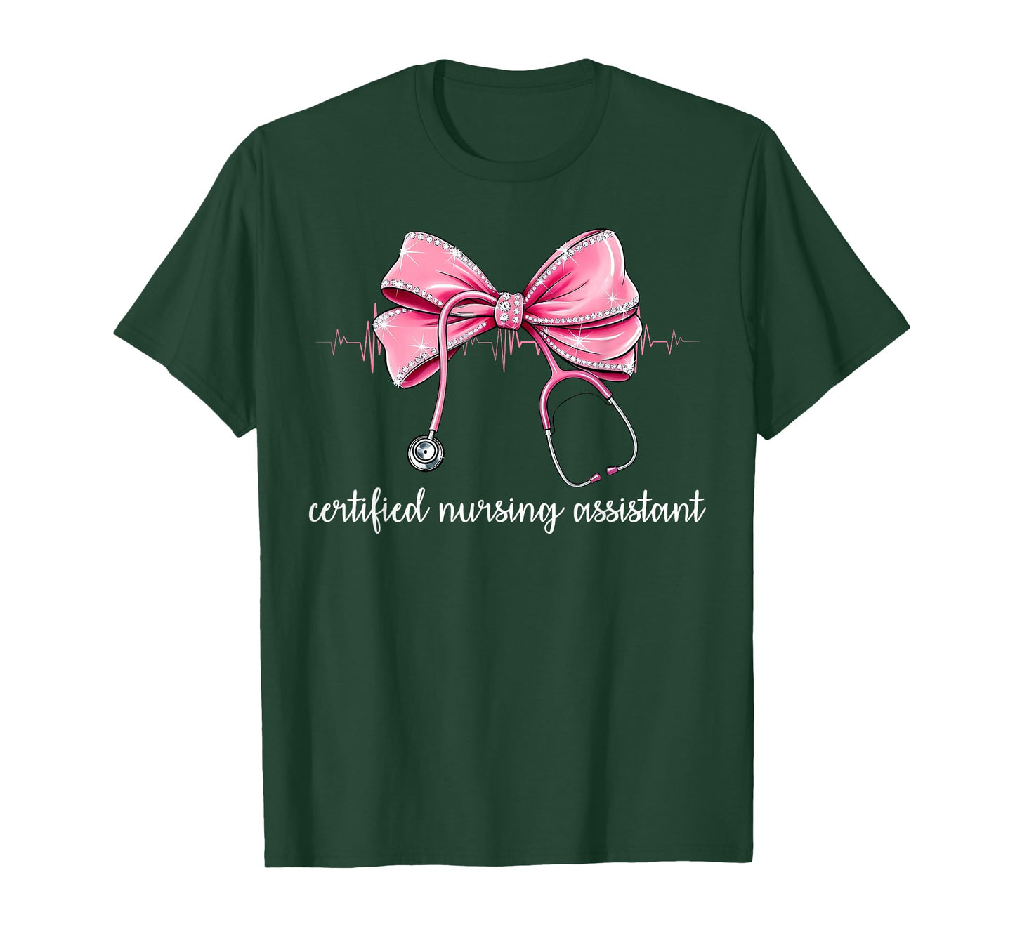 Certified Nursing Assistant CNA Stethoscope Coquette Bow T-Shirt