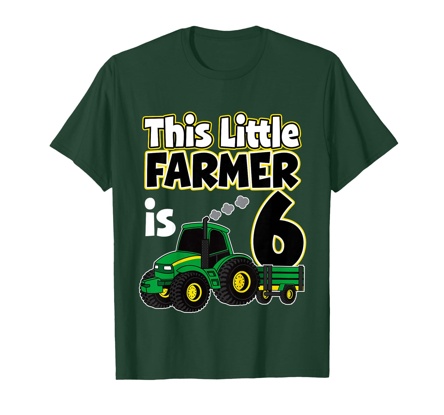 6th Birthday This Little Farmer Tractor 6 Year Old T-Shirt