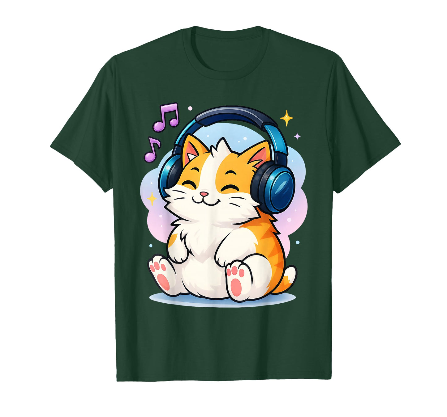 Cute Kawaii Cat Neko Funny Music Kitten Lover K-Pop Gift T-Shirt