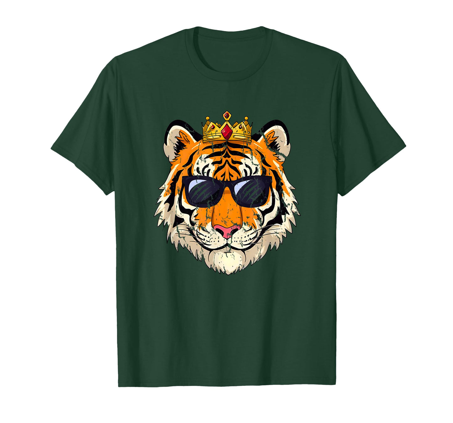 Tiger King Crown Sunglasses Pajama Birthday Zoo Costume Kids T-Shirt