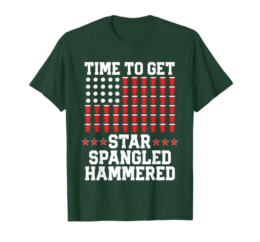 4th of July Gift Beer Pong American Flag Drinking T-Shirt