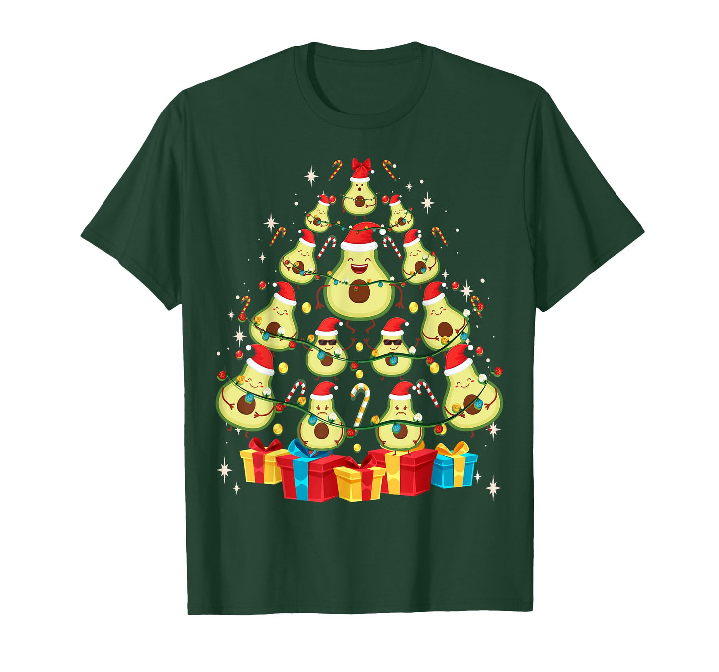Avocado Plant Based Christmas Tree - Avocado Lover Christmas T-Shirt