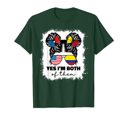 Half American And Colombian Usa Colombia Flag Kids Girls T-Shirt