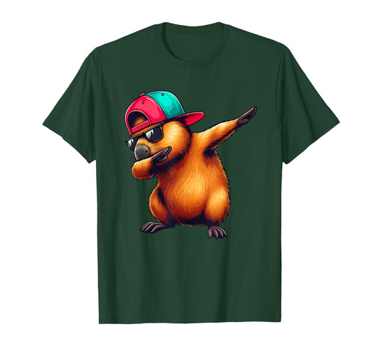 Cute Dabbing Capybara Boys Men Toddler Fun Capy Lover Kids T-Shirt