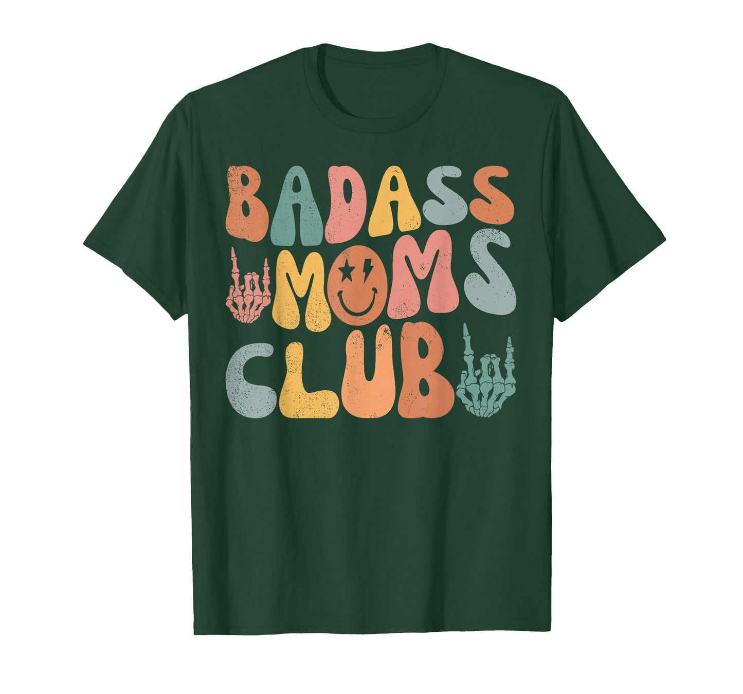 Groovy Badass Moms Club Cool Mom Funny Family Humor Retro T-Shirt