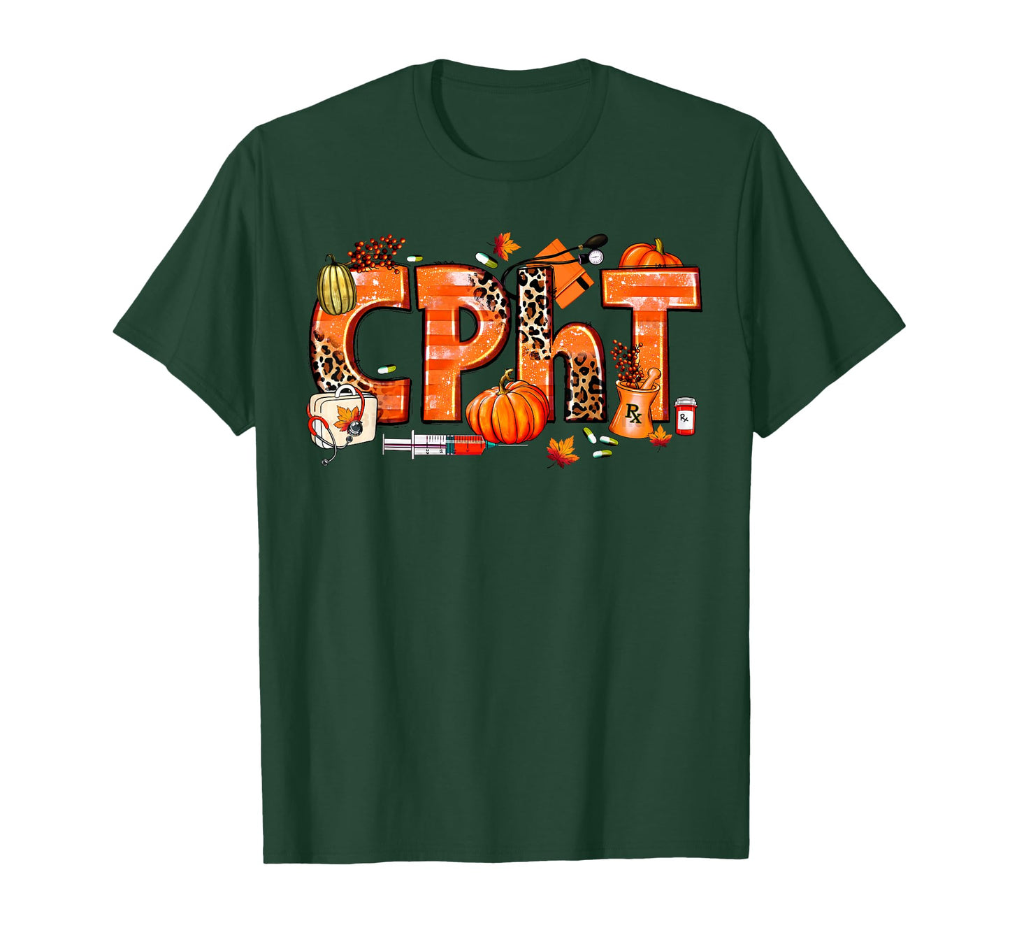 CPHT Pharmacy Technician Fall Autumn Pumpkin Thanksgiving T-Shirt