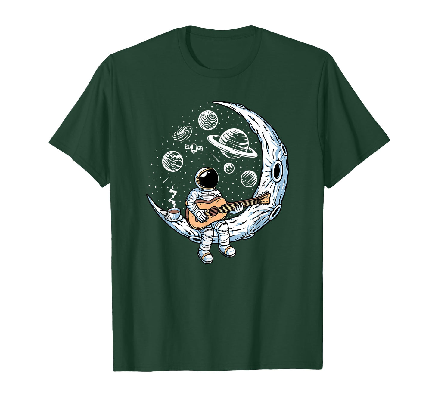 Astronaut playing guitar on the moon Spaceman allspace T-Shirt