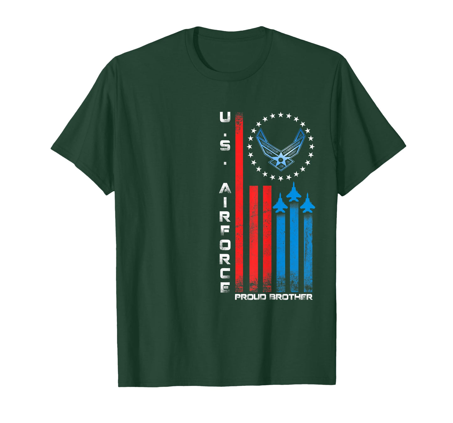 Proud Brother US Air Force Military USA Flag T-Shirt