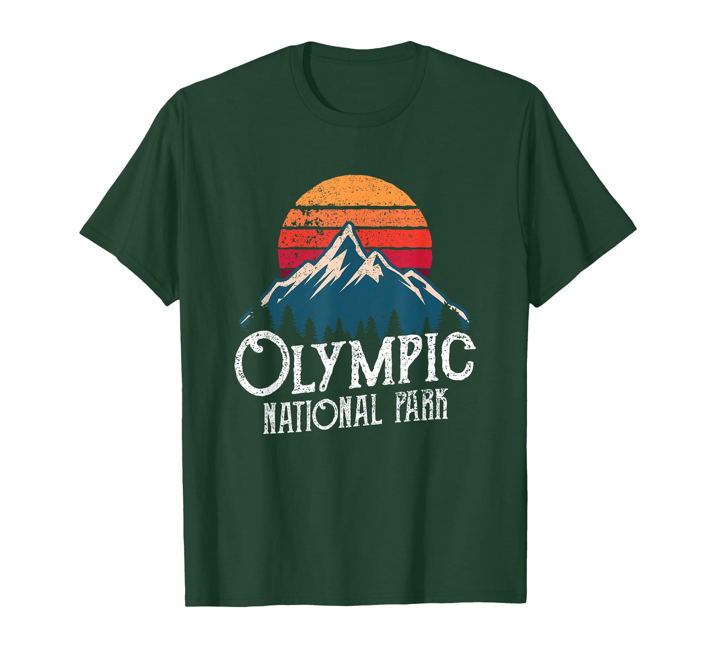 Olympic National Park Washington Mountains Retro T-shirt
