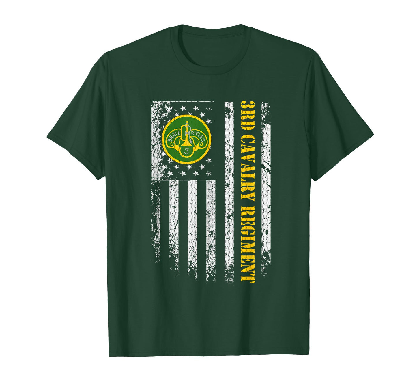 3rd Armored Cavalry Regiment Veteran Vintage Flag Patriotic T-Shirt