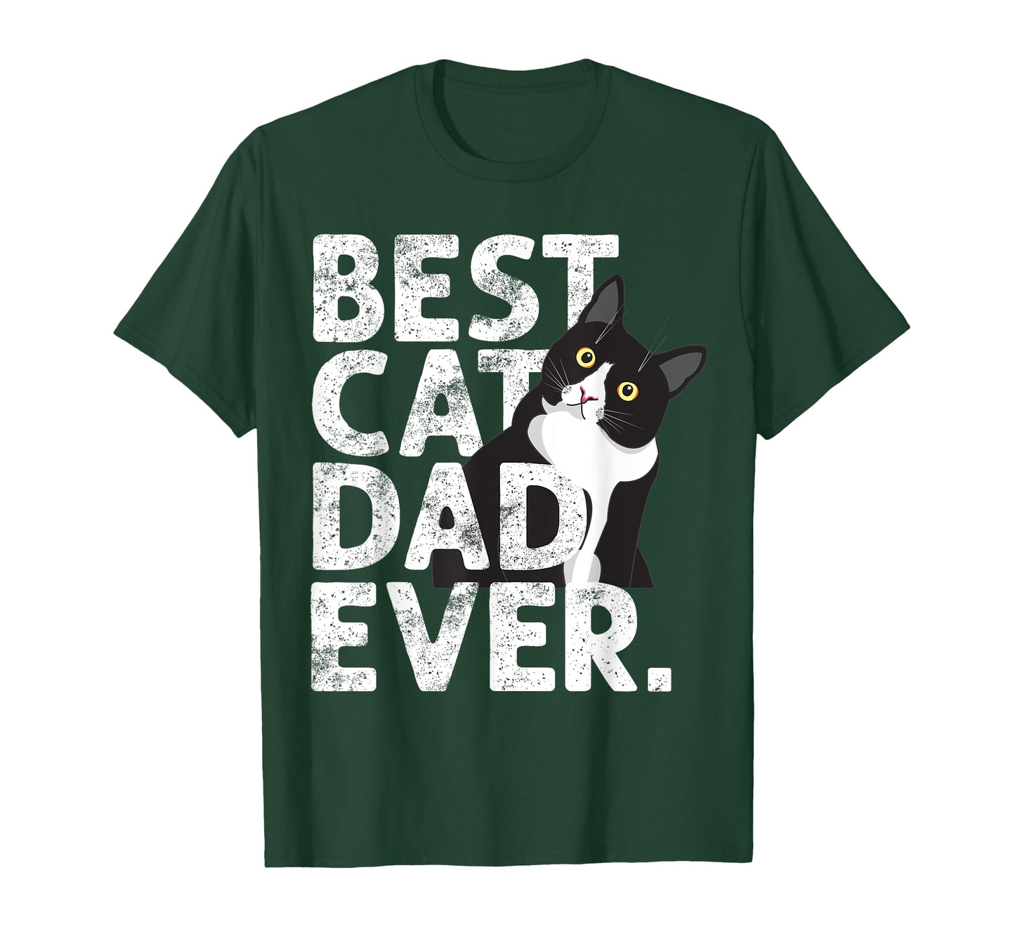 Funny Tuxedo Cat Daddy Father Gift Best Cat Dad Ever T-Shirt for Men Women