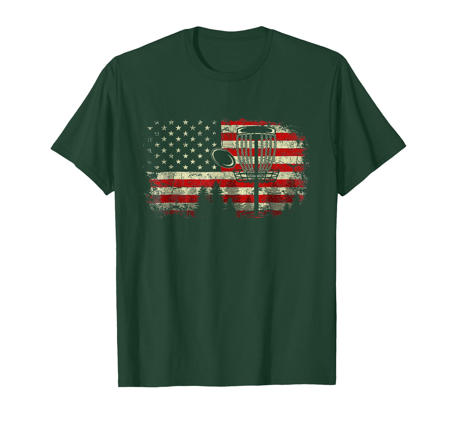 Disc Golf USA Flag Disc Golf American Flag Vintage Disc Golf T-Shirt
