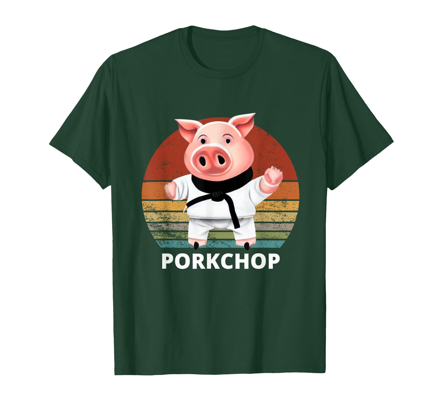 Animals Puns Pig Karate Pork Chop Pun T-Shirt
