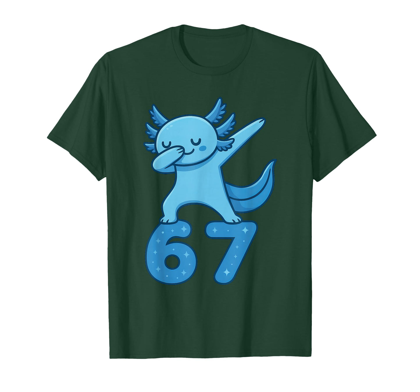 Axolotl Dabbing 67 Meme Six Seven Funny Gen Alpha T-Shirt
