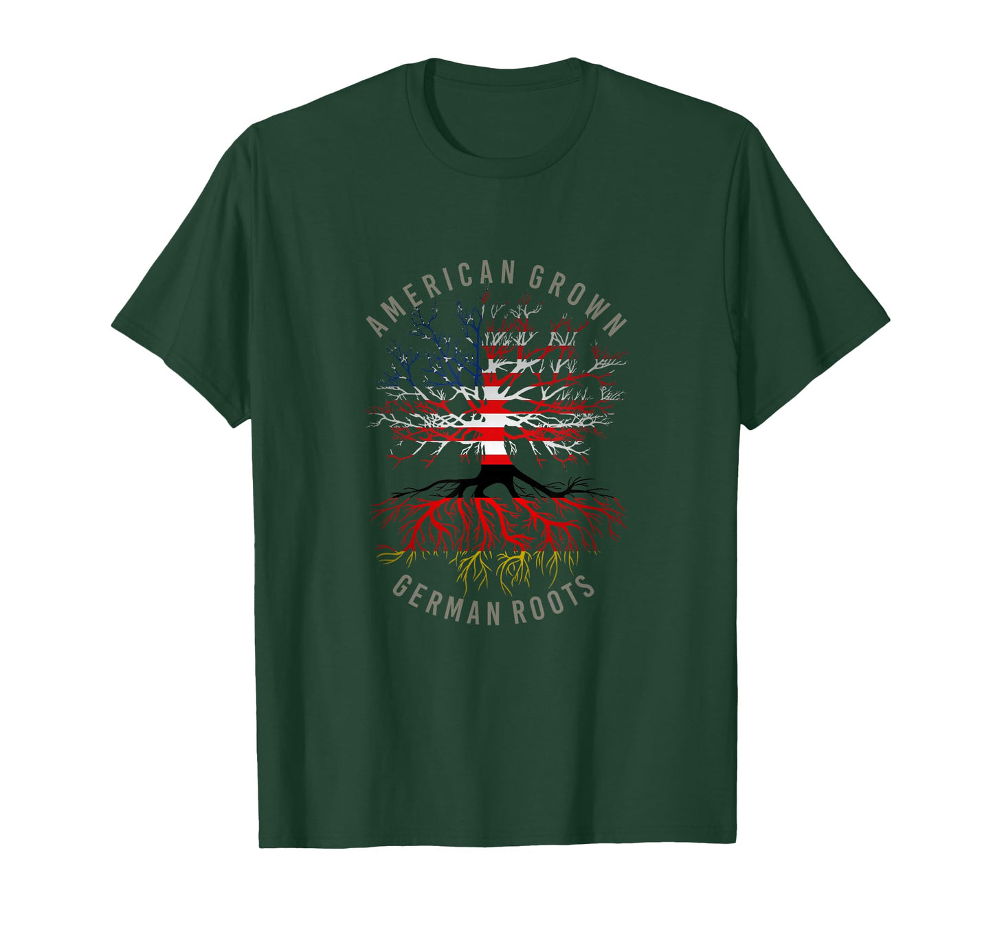 American Grown German Roots USA Germany Flag Heritage Tree T-Shirt