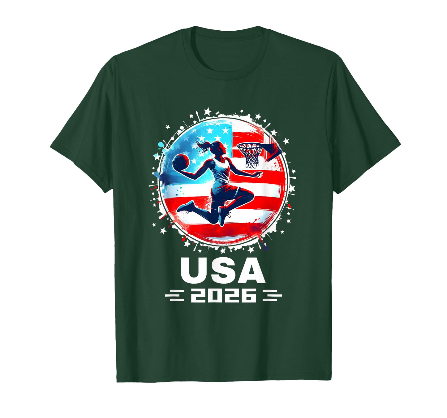 USA Team 2026 United States American Flag Basketball USA T-Shirt